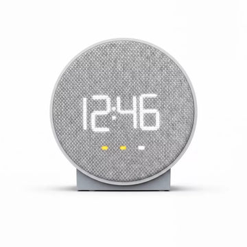 Round Fabric Surface Dual Alarm LED Alarm Clock with USB Charging Port